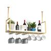 Ceiling Decorative Shelving, Golden Hanging Flower Stand, Kitchen and Bar Bar Hanger Wrought Iron Bar Hanger-L60/80/100/120cm (Size : 120X30X60CM) view 1