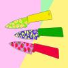 Kuhn Rikon Colori+ Non-Stick Straight Paring Knife with Safety Sheath, 4 inch/10.16 cm Blade, Funky Fruit Strawberry view 2
