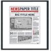 CountryArtHouse 18.5x12.5 Newspaper Frame With Mat Solid Wood - Matte Black Finish - Matches Any Decor - Size 18.5x12.5 - Shatter Guard UV Coated Acrylic, Acid Free Interior view 1