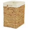 Handmade Rectangular Water Hyacinth Wicker Laundry Hamper with Lid Natural, Medium view 2
