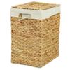Handmade Rectangular Water Hyacinth Wicker Laundry Hamper with Lid Natural, Medium view 4