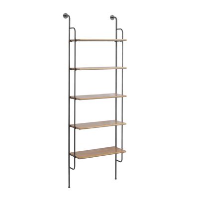 Deco 79 Metal 5 Shelves Wall Shelf, 23" x 12" x 71", Brown