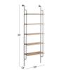 Deco 79 Metal 5 Shelves Wall Shelf, 23" x 12" x 71", Brown view 3