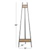 Deco 79 Metal Display Easel Tall Adjustable 3 Tier Floor Standing Easel with Chain Support and Wood Accents, Display Stand 19" x 23" x 66", Black view 3