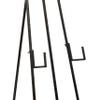 Deco 79 Metal Display Easel Tall Adjustable 3 Tier Floor Standing Easel with Chain Support and Wood Accents, Display Stand 19" x 23" x 66", Black view 4
