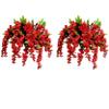 Admired by Nature Artificial Wisteria Hanging Flowers - 2 pcs of 15 Stems - Faux Hanging Plant Flowers - for Home Decor, Weddings, Gardens, Cemeteries, Classrooms - Red view 1