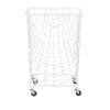 Deco 79 Metal Storage Cart Deep Set Mesh Rolling Laundry Basket , 17" x 17" x 24", White view 3