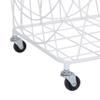 Deco 79 Metal Storage Cart Deep Set Mesh Rolling Laundry Basket , 17" x 17" x 24", White view 4