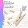 BAZIC Products Clothes Pin Mini 1", Natural Wood Clothespins, Non Toxic Wooden Photo Clips for Art Craft Decor (50/Pack), 24-Packs view 3
