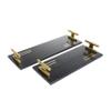 Deco 79 Marble Living Room Decor Tray Ottoman Tray with Gold Handles, Set of 2 Serving Tray 22", 18"W, Black view 1