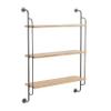 Deco 79 Industrial Metal Shelf Wall Storage Shelves for Bedroom, Living Room, Bathroom, Kitchen, Office and More, 25" L x 7" W x 33" H, Brown view 1