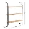 Deco 79 Industrial Metal Shelf Wall Storage Shelves for Bedroom, Living Room, Bathroom, Kitchen, Office and More, 25" L x 7" W x 33" H, Brown view 3