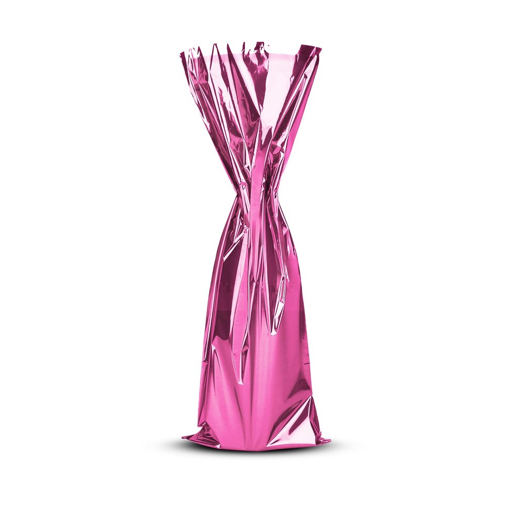 MT Products Pink Metallic Mylar Wine Gift Bags 6.5" x 18" - Great for wine Pull - Pack of 25