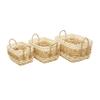 Deco 79 Seagrass Handmade Two Toned Storage Basket with Handles, Set of 3 22", 20", 19"W, Brown view 1