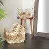 Deco 79 Seagrass Handmade Two Toned Storage Basket with Handles, Set of 3 22", 20", 19"W, Brown view 2