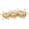 Deco 79 Seagrass Handmade Two Toned Storage Basket with Handles, Set of 3 22", 20", 19"W, Brown view 3