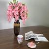 Admired by Nature 2pcs of 15 Stem Artificial Flowers Wisteria Hanging Plants Flowers for Outdoor, Fake Hanging Plant Baskets for Home Decor Wedding Garden Cemetery Flowers for Grave, Pink view 4