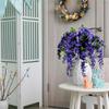 Admired by Nature 2pcs of 15 Stem Artificial Flowers Wisteria Hanging Plants Flowers for Outdoor, Fake Hanging Plant Baskets for Home Decor Wedding Garden Cemetery Flowers for Grave, Purple view 3