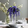 Admired by Nature 2pcs of 15 Stem Artificial Flowers Wisteria Hanging Plants Flowers for Outdoor, Fake Hanging Plant Baskets for Home Decor Wedding Garden Cemetery Flowers for Grave, Purple view 4