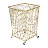 Deco 79 Metal Square Storage Cart with Wheels and Handles, 16" x 17" x 24", Gold view 1