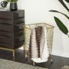 Deco 79 Metal Square Storage Cart with Wheels and Handles, 16" x 17" x 24", Gold view 2