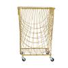 Deco 79 Metal Square Storage Cart with Wheels and Handles, 16" x 17" x 24", Gold view 3