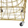 Deco 79 Metal Square Storage Cart with Wheels and Handles, 16" x 17" x 24", Gold view 4