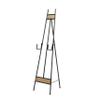 Deco 79 Metal Display Easel Large Adjustable 3 Tier Floor Standing Easel with Chain Support and Wood Accents, Display Stand 16" x 19" x 52", Black view 2