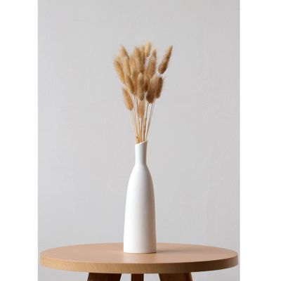 AETVRNI DIY Vase for Pampas Grass, Handmade White Ceramic Vase, Modern Home Decorative Vase for Dried/Flowers,White