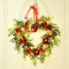 BLGKJDYY Valentine Wreath Decoration Heart Wreaths Valentines Front Door Wreaths Heart Shaped Hanging Garlands for Door Wall Window (Red2, with Lamp) view 3