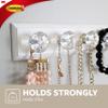 Command Crystal Knob Jewelry and Scarf Rack, Holds up to 2 lb, Total 2 Scarf Organizers with 8 Command Strips (2-Pack of 1 Rack), Damage Free Bedroom and Cloest Organization for Accessories view 4