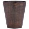 BLACK FOREST DECOR Ranch Copper Waste Basket - Rustic Hammered Iron Trash Can - 9" x 10" view 1