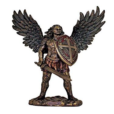 CatholicStore 13.5" St. Michael Statue, Very Dynamic, Cold Cast Bronze Resin