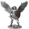CatholicStore 13.5" St. Michael Statue, Pewter Finish Resin, Gold Highlights view 1