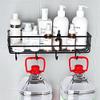 TYZK Shower Shelves Wall Mounted Bathroom Shelves, Floating Shelf Storage Rack Bathing Accessories (Color : Black Without Hook) view 2