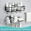TYZK Shower Shelves Wall Mounted Bathroom Shelves, Floating Shelf Storage Rack Bathing Accessories (Color : Black Without Hook) view 4
