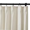 TWOPAGES Beige Pinch Pleat Curtain for Living Room, Metallic Room Darkening Curtain with Glitter Silver 84 Inch Length, Luxury Privacy Assured Window Curtain for Girls Room, 1 Panel view 2