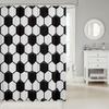 Geometric Shower Curtains,Honeycomb Hexagon Bath Room Curtains for Kids Teens Adult Abstract Football Sport Black and White Waterproof Bath Curtains,with 12 Hooks Suits for Bathtub,72" W x 78" L view 2