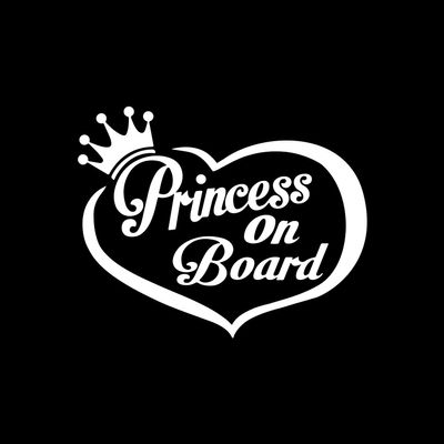 Vesvory 2pcs Princess On Board Sticker for Cars Baby On Board Warning Princess On Board Car Sign Baby On Board Sticker Kid Safety Sign for Car Window Bumper Stickers (Reflective White)