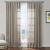 TWOPAGES Metallic Pinch Pleat Curtain Panel 84 Inches Long, Shimmer Silver Darkening Window Drape for Sliding Glass Door Living Room Girls Room, Oak view 1