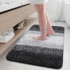 Arotive Microfiber Bathroom Rugs, Shaggy Soft and Absorbent Bath Rug, Non-Slip, Thick Plush Machine Washable Dry Bath Mats for Bathroom, Tub and Shower, 36x24, Black, Rectangular view 1