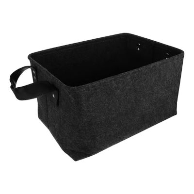 Zerodeko 1pc Reusable Storage Basket for Clothes Toys Books Container Handles for Easy Carrying Felt Material for Home Organization