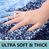 Arotive Microfiber Bathroom Rugs, Shaggy Soft and Absorbent Bath Rug, Non-Slip, Thick Plush Machine Washable Dry Bath Mats for Bathroom, Tub and Shower, 30x20, Blue, Rectangular view 4