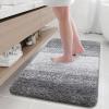 Arotive Microfiber Bathroom Rugs, Shaggy Soft and Absorbent Bath Rug, Non-Slip, Thick Plush Machine Washable Dry Bath Mats for Bathroom, Tub and Shower, 36x24, Grey, Rectangular view 1