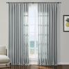 TWOPAGES Metallic Pinch Pleat Curtain Panel 84 Inches Long, Shimmer Silver Darkening Window Drape for Sliding Glass Door Living Room Girls Room, Dusk Blue view 1