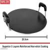 Appampatram - 20cm::Round tawa - 28.5cm::Hand Toaster - 10cm::Casserole - 20cm. Thickness: 2.6mm. Non-Stick Aluminium 3 Layer Coated 4 Piece Kitchen Cooking Utencil Combo Set view 3