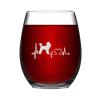 Poodle Heartbeat Dog Funny Stemless Wine Glass Laser Engraved Whiskey Glass Shot Glass Unique Idea for Him, Her, Mom, Wife, Boss, Sister, BFF, Birthday Gifts for Coworker,11 oz view 1