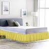 600 Thread Count Pure Cotton Ruffled Bed Skirt - 1 Piece Cotton Twin XL Size Ruffled Bed Skirt Dust Ruffle with Platform 15" Drop Length - Three Side Coverage - Yellow view 1