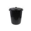 KKNH Trash Can Trash Can Creative European-Style Round Plastic Garbage CAN 55L / 14.5 Gallon Large Thick Fashionable Outdoor Garbage Bin Home and Office (Color : Black) view 1