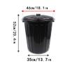 KKNH Trash Can Trash Can Creative European-Style Round Plastic Garbage CAN 55L / 14.5 Gallon Large Thick Fashionable Outdoor Garbage Bin Home and Office (Color : Black) view 3